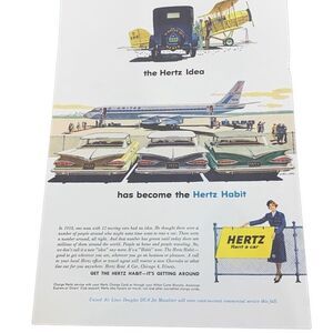 Vintage 1959 Hertz Rent a Car The Hertz Idea Ad Advertisement